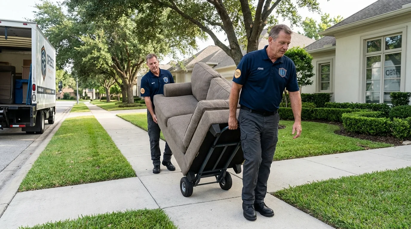 Local residential moving crew loading furniture in Martinsville, IL