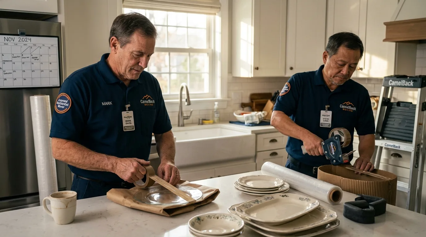 Professional crew packing kitchen dishware in Martinsville, IL